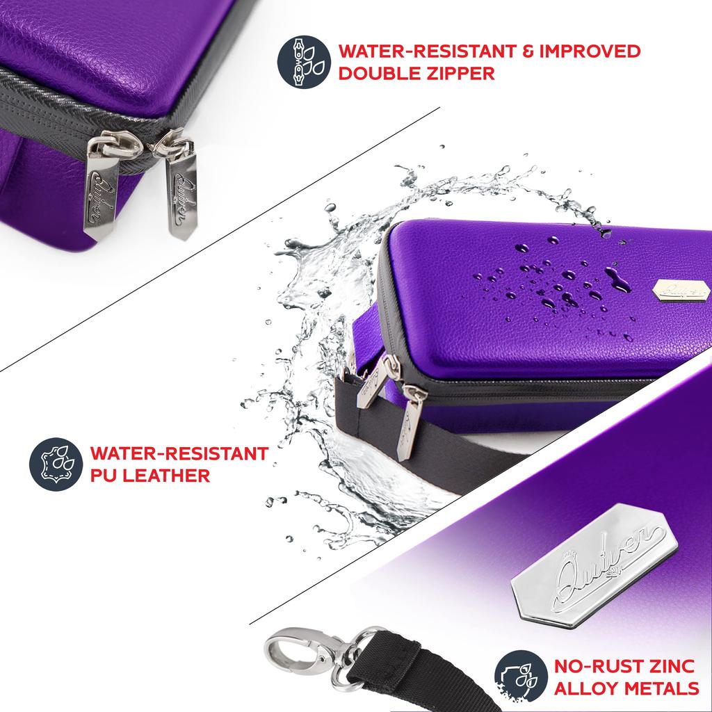 Quiver Time Purple Bolt Card Carrying Case Durable Trading Card Storage Perfect for TCG and Deck Includes and 100 Apollo Card Sleeves - Holder, Cards,