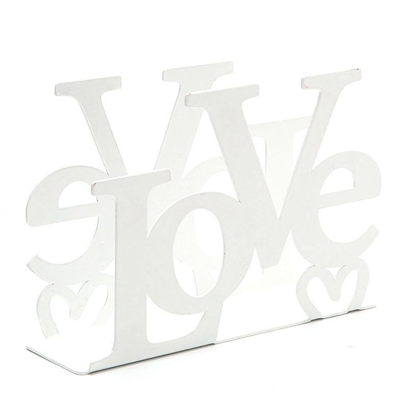Heart Shaped 3D Tissue Holder Napkin Clamp Dispenser Stand Hollow Ornament