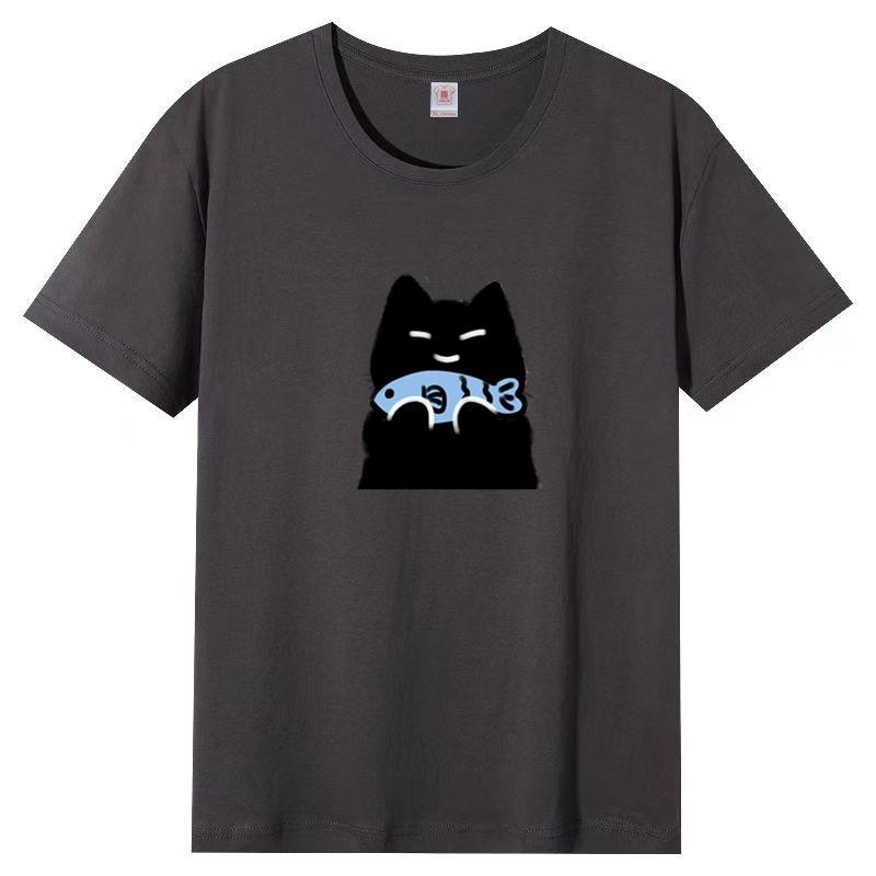 Dámské léto Populární tričko s krátkým rukávem Bavlna Prodyšné Volný top Potištěné tričko Ležérní