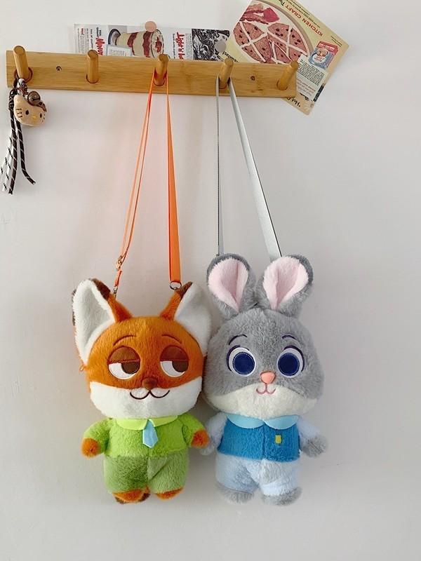 Zootopia Plush Bunny Tote Bag With Zipper Closure For Casual Day Use