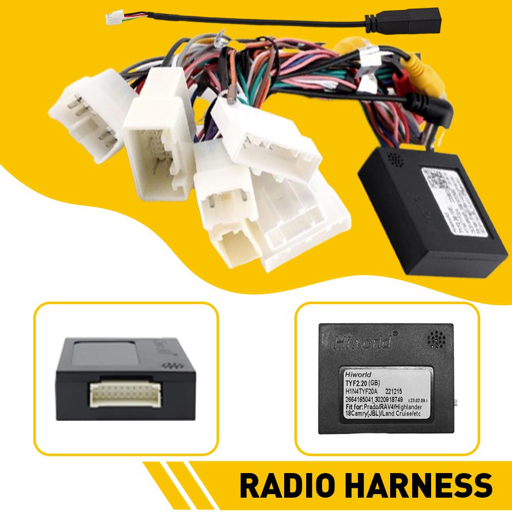 Car Stereo Radio Wiring Harness Cable Adapter Support JBL AMP for Toyota Corolla Highlander Prado Camry Vios Yaris Sienna RAV4