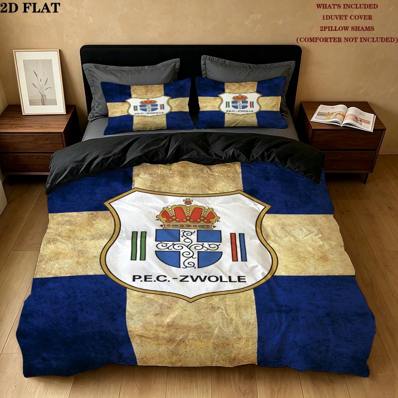 Pec Zwolle Pattern Bedding uilt Set uilt Cover Pillowcase Home Decoration Birthday Gift (1 * duvet cover + 2 * pillowcase without core)