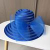 Fashion crystal cloth mesh top hat elegant bow sun hat women's summer beach sun hat