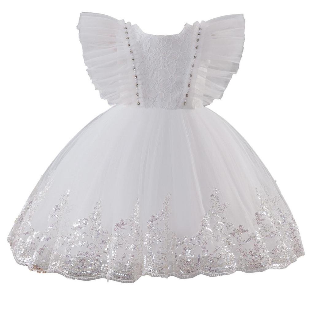 Robe de Princesse Formelle pour Enfants - Jupe Bouffante Fleurie Style Européen & Américain pour Défilés de Mode & Spectacles de Piano
