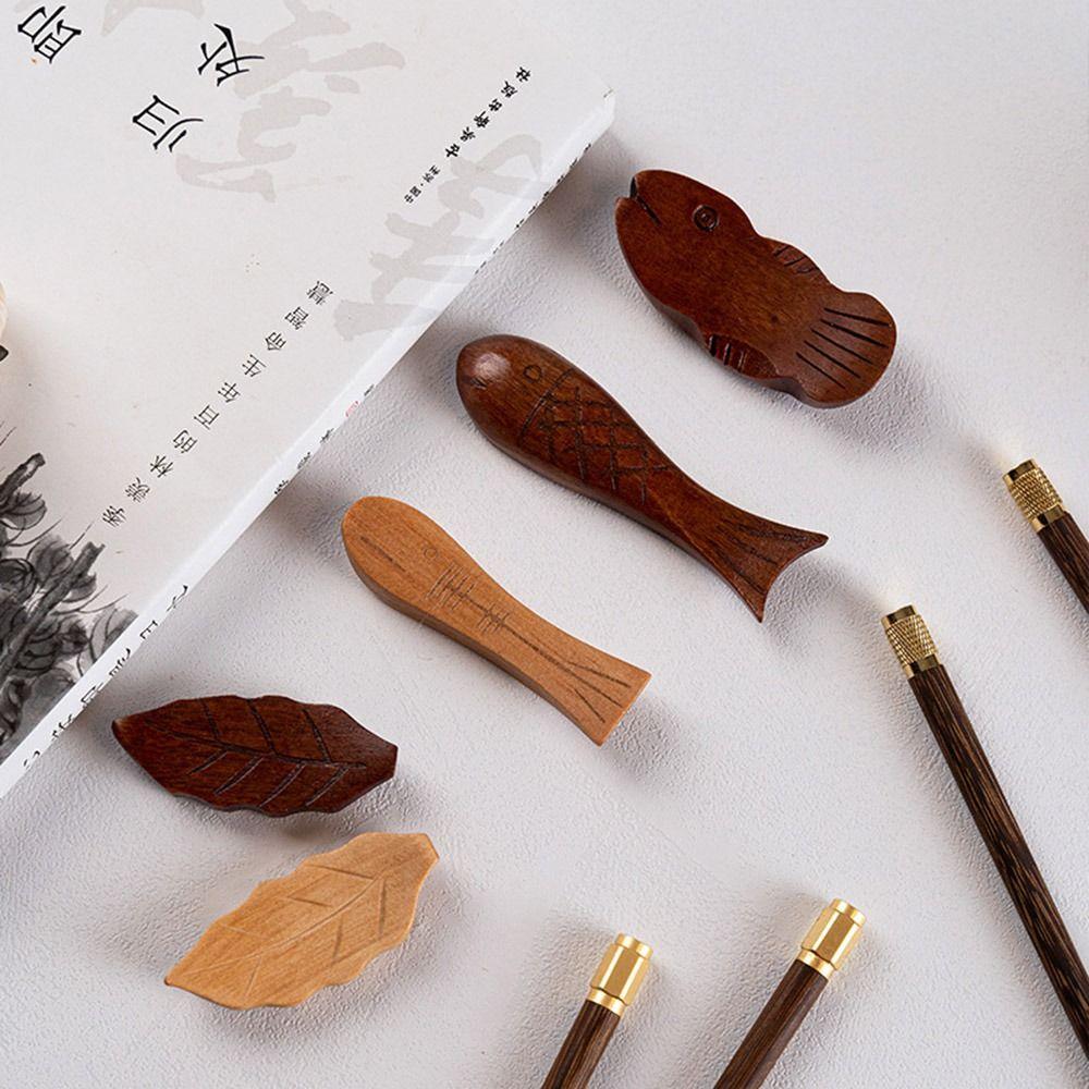 6Pcs Japanese Style Fork Wooden Chopstick Rest Chopstick Holder Kitchen Tableware Chopstick Pillow