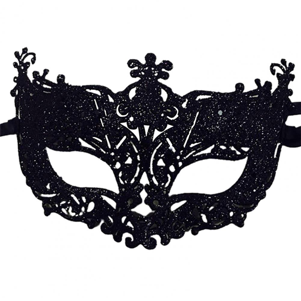 

Cosplay Face Covers Party Mask Glitter Shinny Women Ribbon Mysterious Eye Cover For Masquerade Luxury Venetian Mask Halloween чёрный