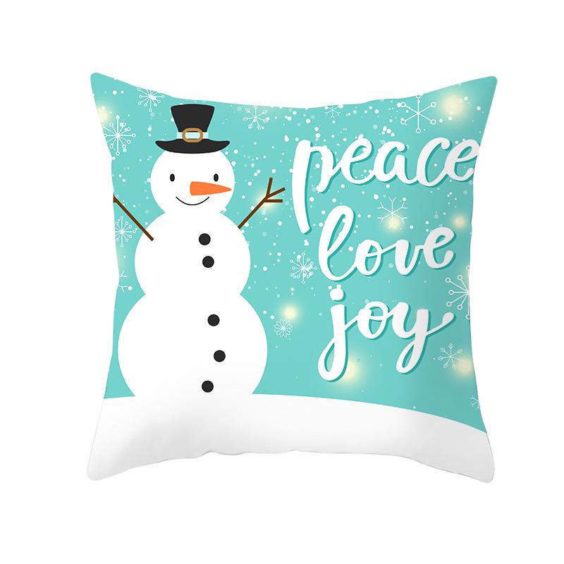 Peach Skin Christmas Print Pillow Case Cartoon Animal Home Sofa Cushion Cover Bedside Bedroom Pillow