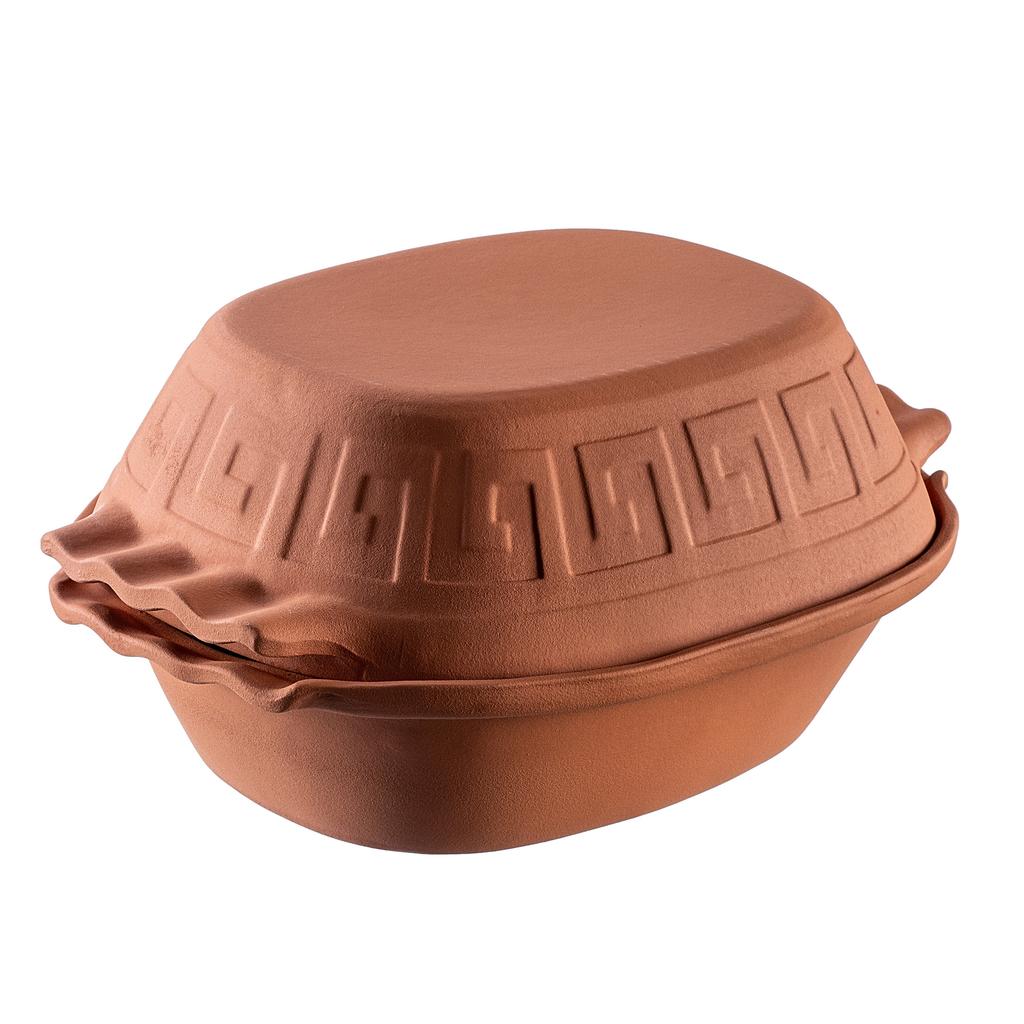 KADAX Roman Clay Pot Oval with Lid