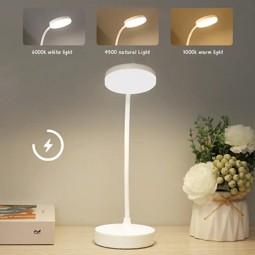 LED Portable Desk Lamp Eye Protection 3 Modes Dimming for Bedroom Bedside USB Plug In Touch College Student Book Readin Lamp