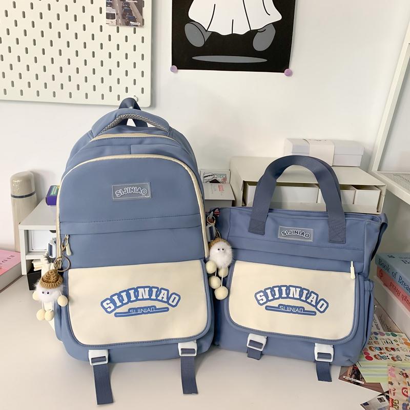 Рюкзак для школьников средней школы с цветными блоками — фото 16