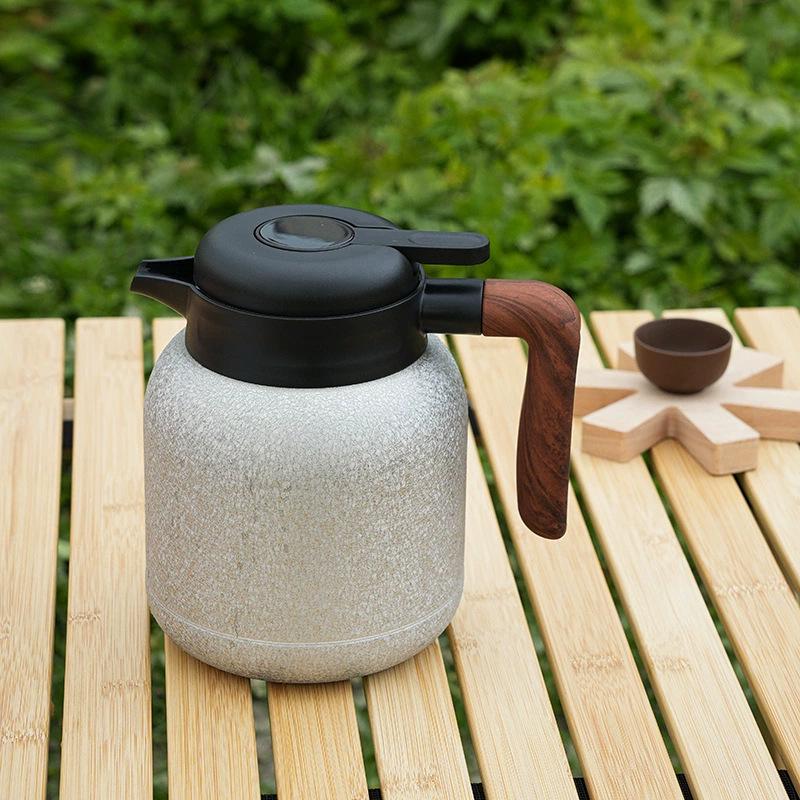 316 Stainless Steel Portable Insulated Teapot with Titanium Plating and Tea-Water Separation, Large Capacity for Stewing