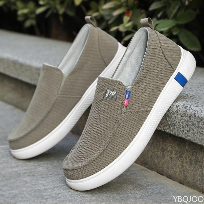 Casual Men's Shoes New Spring and Summer Solid Color Comfortable Anti Slip Flat Breathable Cloth Shoes Zapatos De Hombre