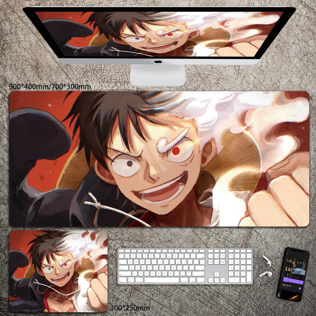 High Definition ONE PIECE Leather Mouse Pad Oversized Boys Animation E-sports Game Keyboard Pad Luffy Computer Desk Pad Non-slip Waterproof Mouse Pad