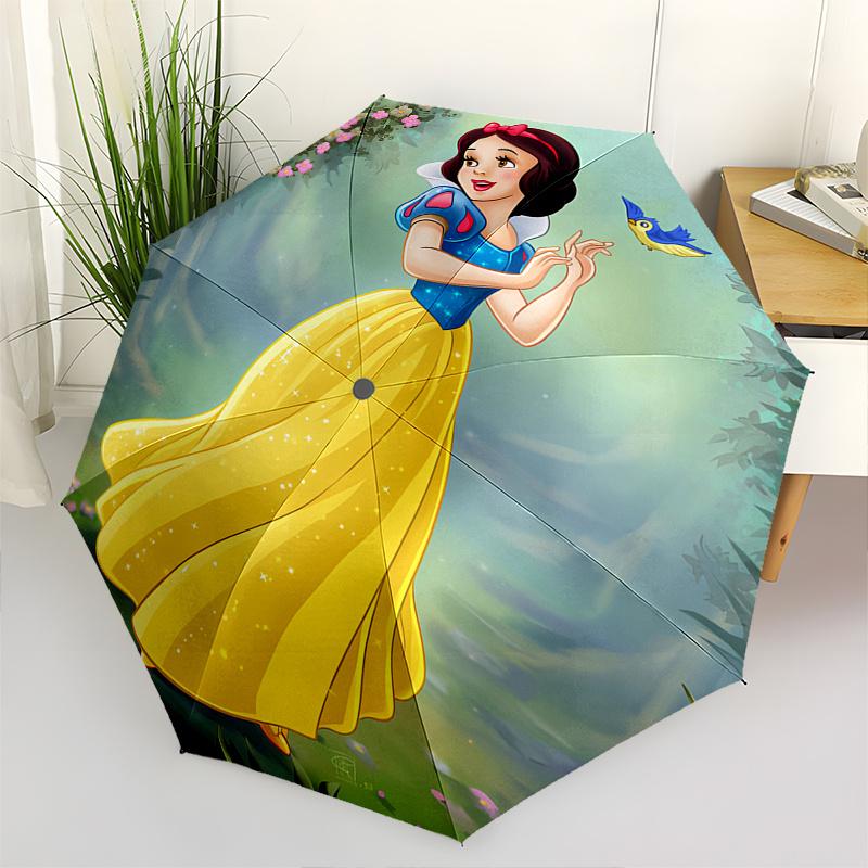 

Snow White Themed Automatic opening and closing folding umbrella, 8-rib windproof, compact travel design, suitable for all occasion | Fashio