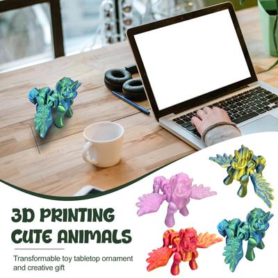 3D Printed Model With Wildebeest, Flexible Figurine, Articulated Movable Animal, Home Decor, Fun Toy For People With Autism/ADHD, Holiday Gift, Toy