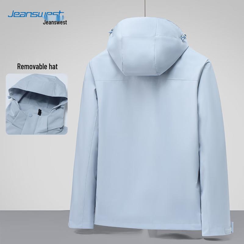 JEANSWEST Unisex Color-Block Waterproof Windbreaker Jacket