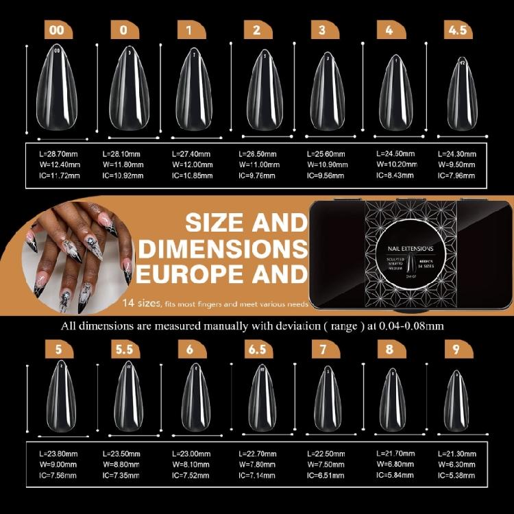 Versatile Clear Gel Nail Tips Transparent Nail Extensions Great for Daily Wear