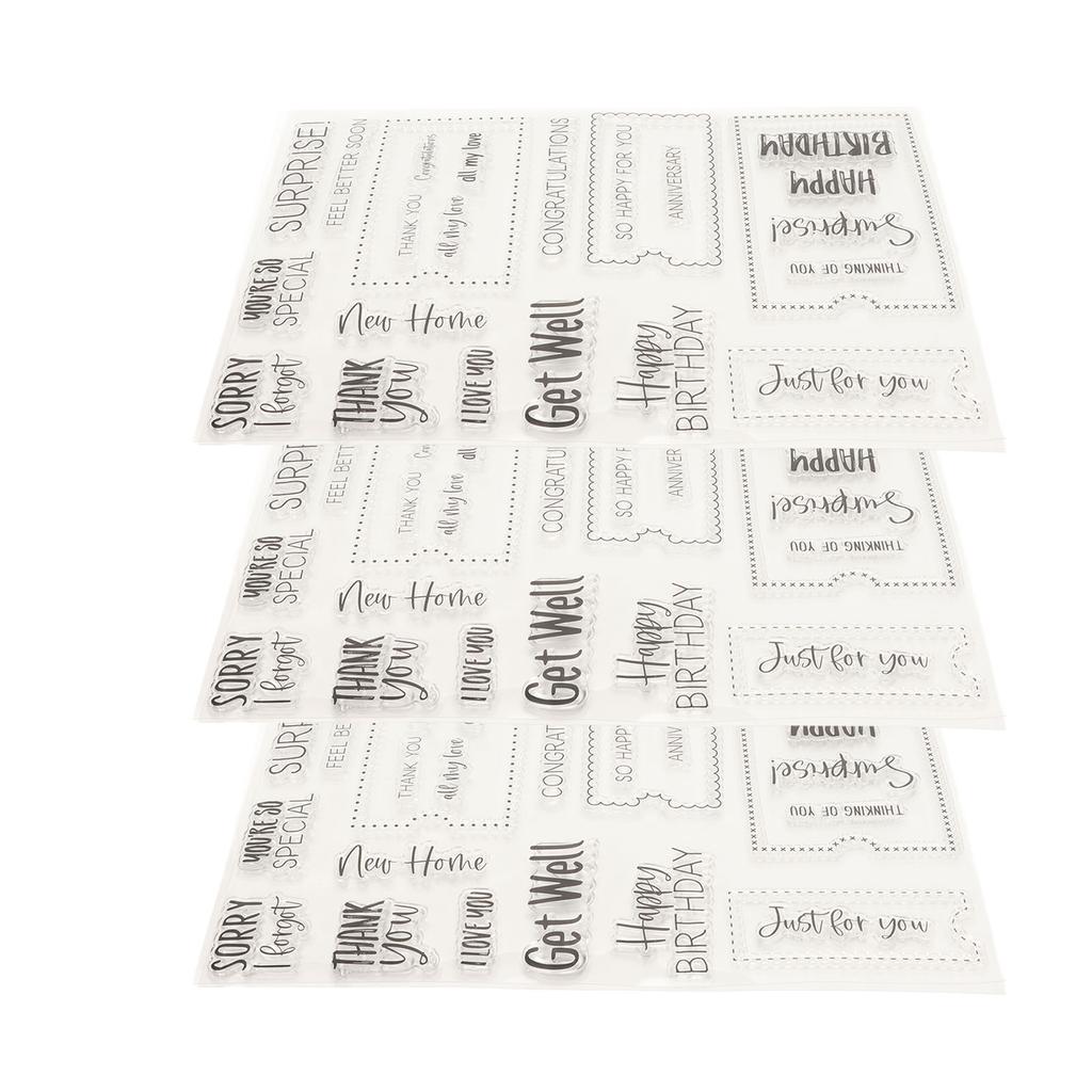 3pcs Clear Stamps  Interesting  Reusable  Material Transparent Appearance Embossing Scr