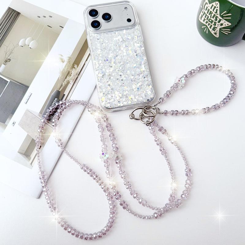 Exquisite Flower Crystal Crossbody Chain, Wearable Chain, Wheel Drill Phone Chain, Long and Short Chain, Keychain, Bag Chain