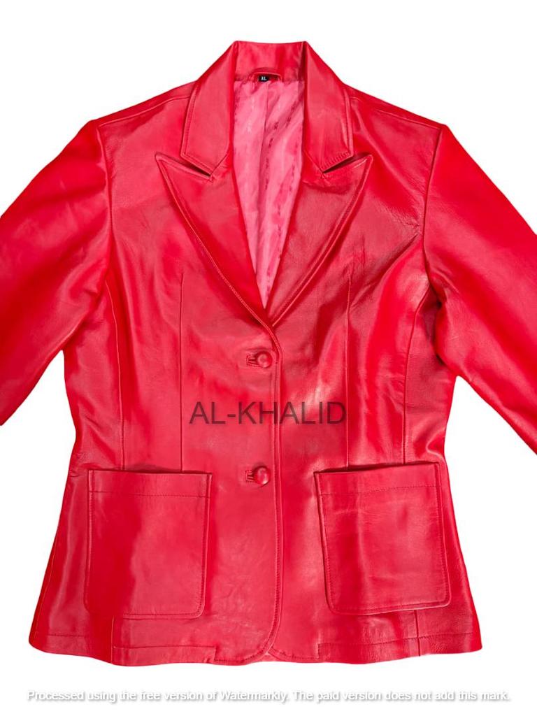 Handgefertigtes Lammleder Rot Party Stilvoller Blazer Damen Designer Formell Echt