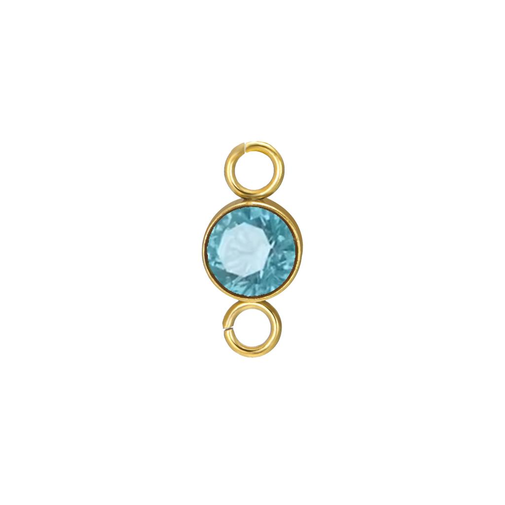 5 pcs/lot 5mm Birthstone Charms with 2 Holes Stainless Steel Crystal Pendant For Necklace Bracelet Making DIY Accessories