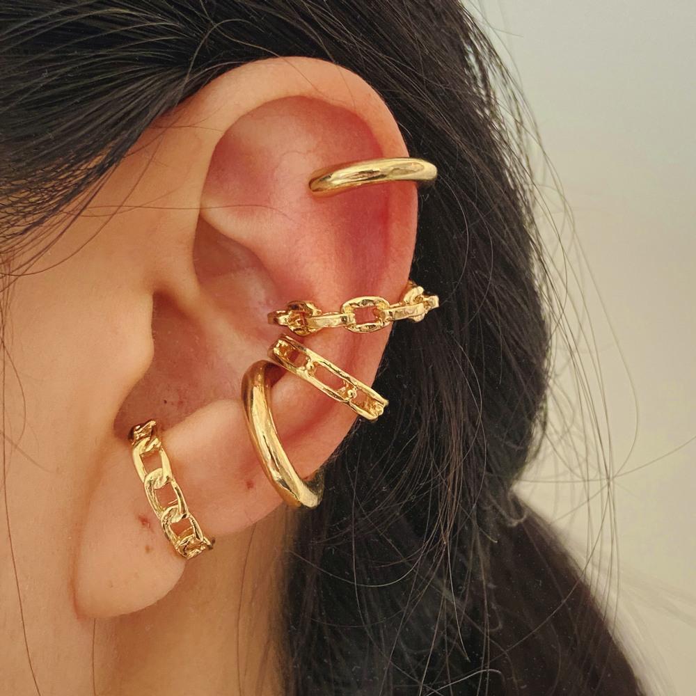 Zilveren Kleur Bladeren Clip Oorbellen voor Vrouwen Mannen Creatieve Eenvoudige C Oor Manchet Niet-Piercing Oor Oor Clip Set Trend Sieraden Cadeau