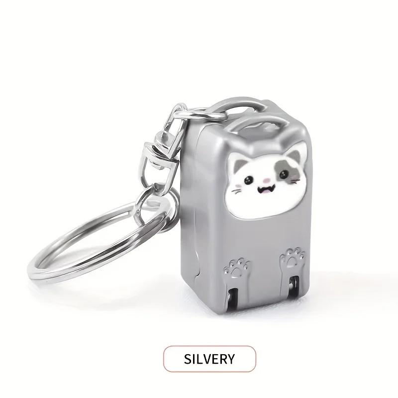 1pcs Keychain Stainless Steel Mini Nail Clipper with Nail File – Foldable Portable Luggage-Shaped Manicure Tool for Travel