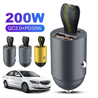 200W Car Phone Charger Mini Car Charger Dual Port Charger Adapter USB Type-C Car Charger for Most Car Models