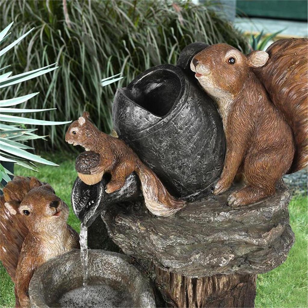Solar Animals Family Bathing Terrace Resin Decoration Luminous Decoration