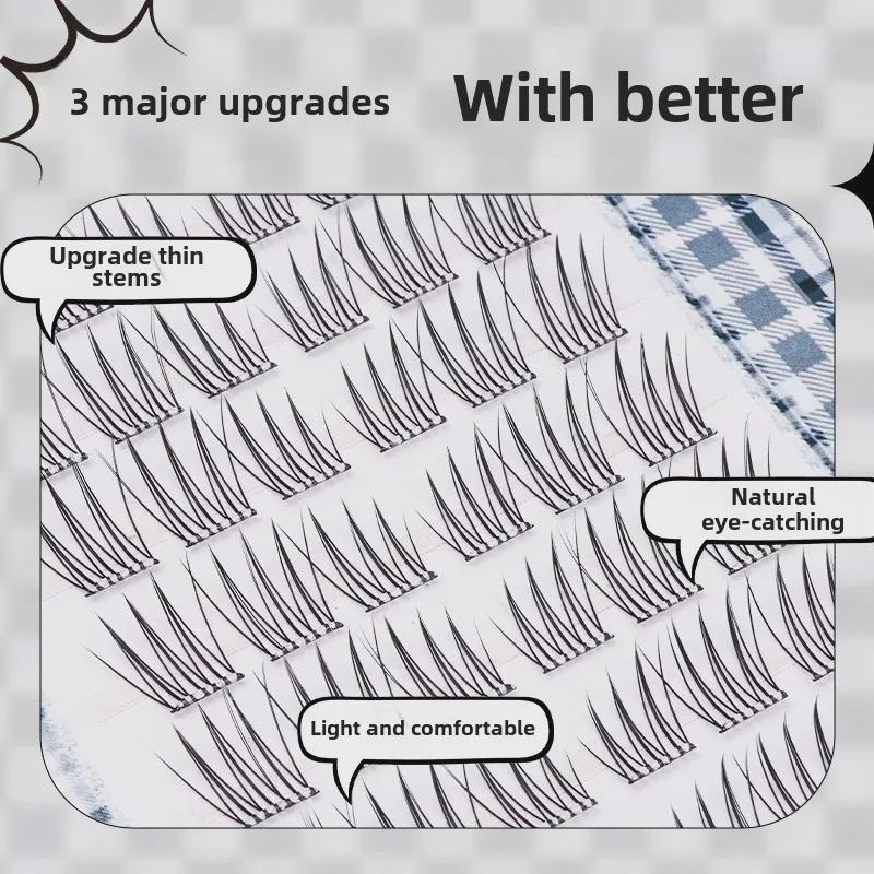 ACE Klebefreie Selbstklebende Cartoon-Büschelfalsche Wimpern - Natürlich, Faules Tragen