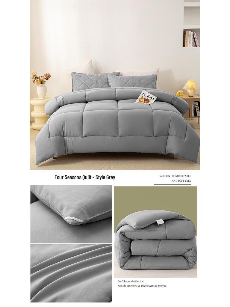 Four Seasons Brushed Quilt: Thick Silk Cotton for Spring, Autumn, and Winter – Ideal for Dorms and Hotels