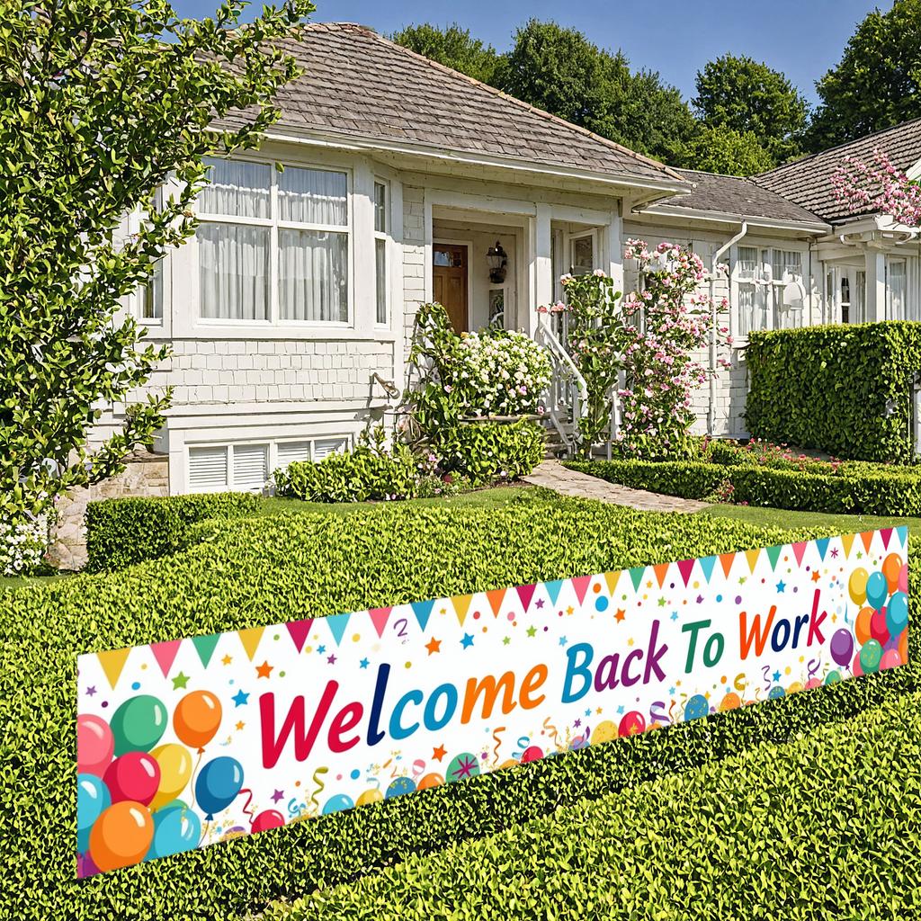 Reunion Banner Lightweight Office Banner Welcome Banner Polyester Material For Office Decoration Reunion Event Employee