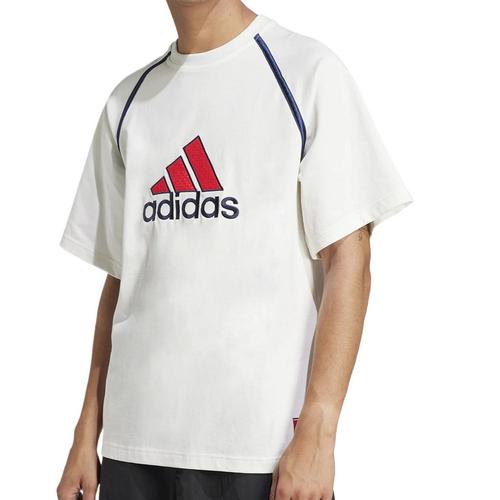 adidas Badge Crew Neck Letter Comfortable And Breathable Short Sleeve T-shirt S белый