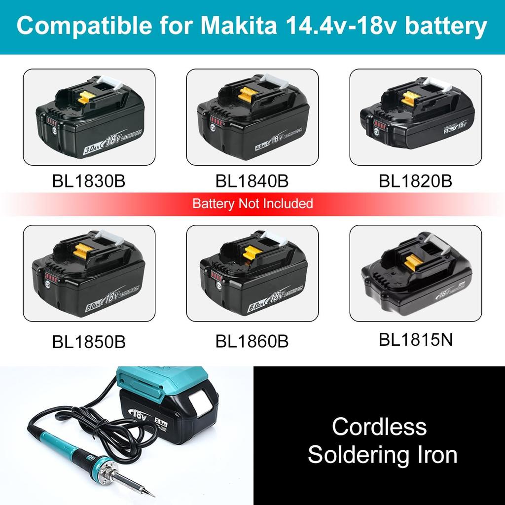NEW Adjustable Cordless Soldering Station Solder Iron for Dewal/Makita/Milwaukee 18V-11V Max Li-ion Battery for DIY Repair Tool
