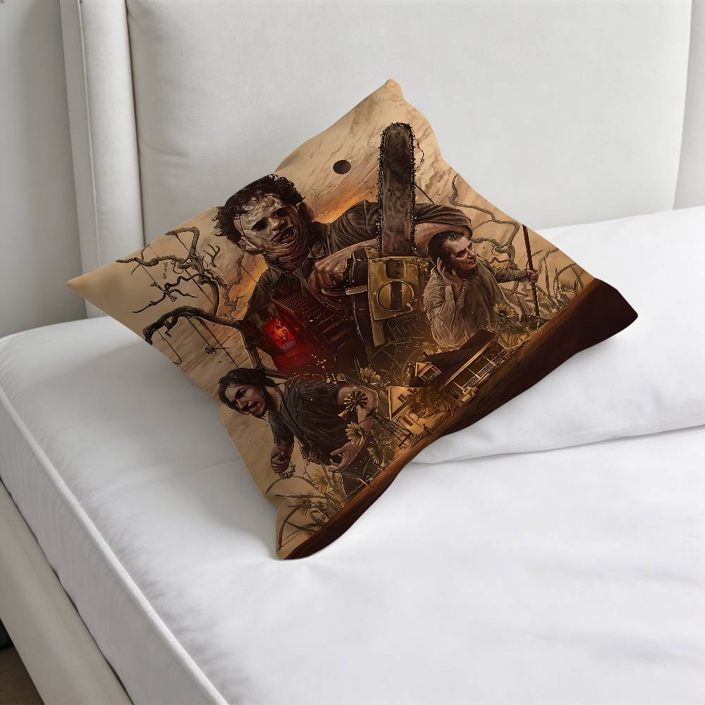 SSaw Horror MMassacre Cool Printed Pillowcase Soft Polyester Pillow Cover Home Bedding Decor Print Gift No Pillow Core