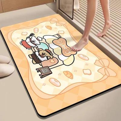 Cartoon Cartoon Diatom Mud Mat Non-slip Bathroom Absorbent Foot Mat Toilet Door Mat Carpet Toilet Floor Mat