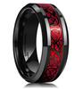 Men's Two-Tone Dragon Pattern Tungsten and Titanium Ring
