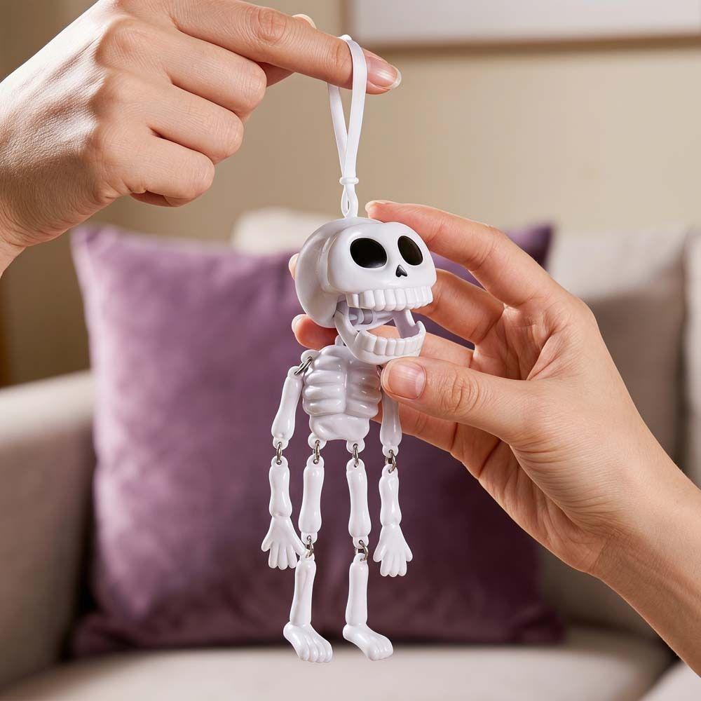 Dolls Halloween Skull Pendant Funny Skeleton Keychains Pull String Skull Head Keyring  Students