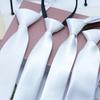 Solid Color White Neck Tie for Men Women Children Graffiti for Father's Day Decoration Necktie Adjustable Zipper Ties