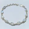 Natural Rainbow Moonstone Gemstone Handmade 925 Solid Silver Bracelet 7-8" u0F09