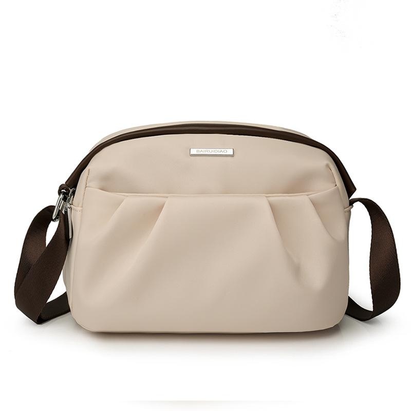 Solid Color Nylon Bag Women's Large Capacity Shoulder Crossbody Bag