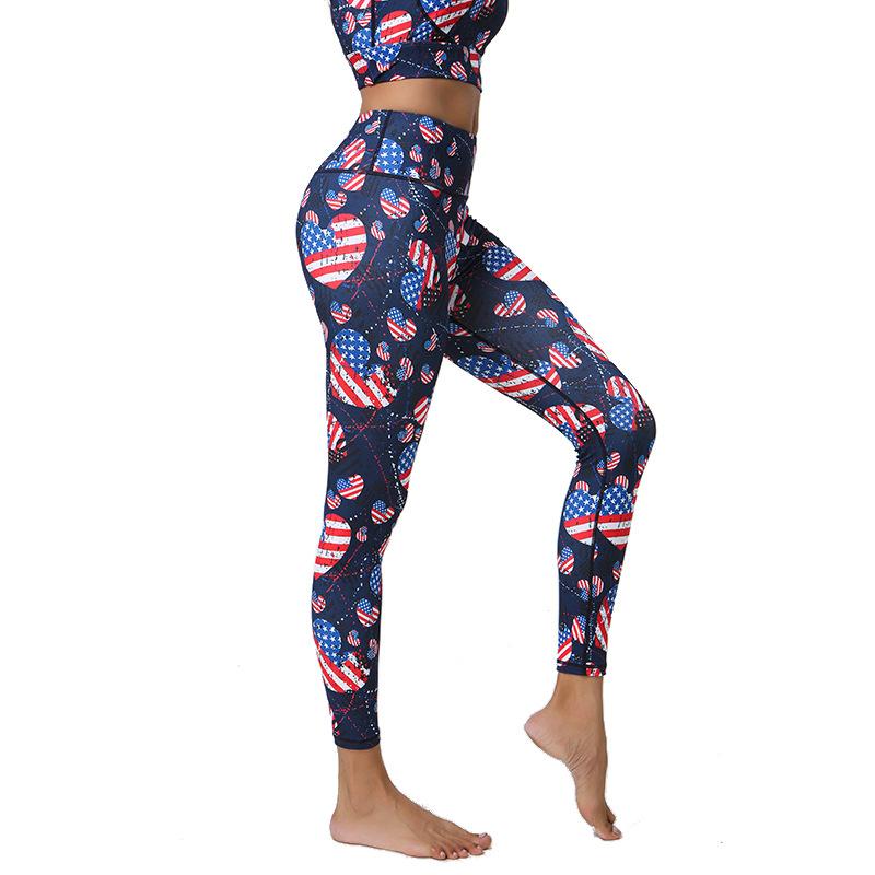 Summer New Arrival Women's Yoga Leggings - Lightweight High-Waisted Nude-Effect Printed Base Layer Tights for Fitness and Exercise