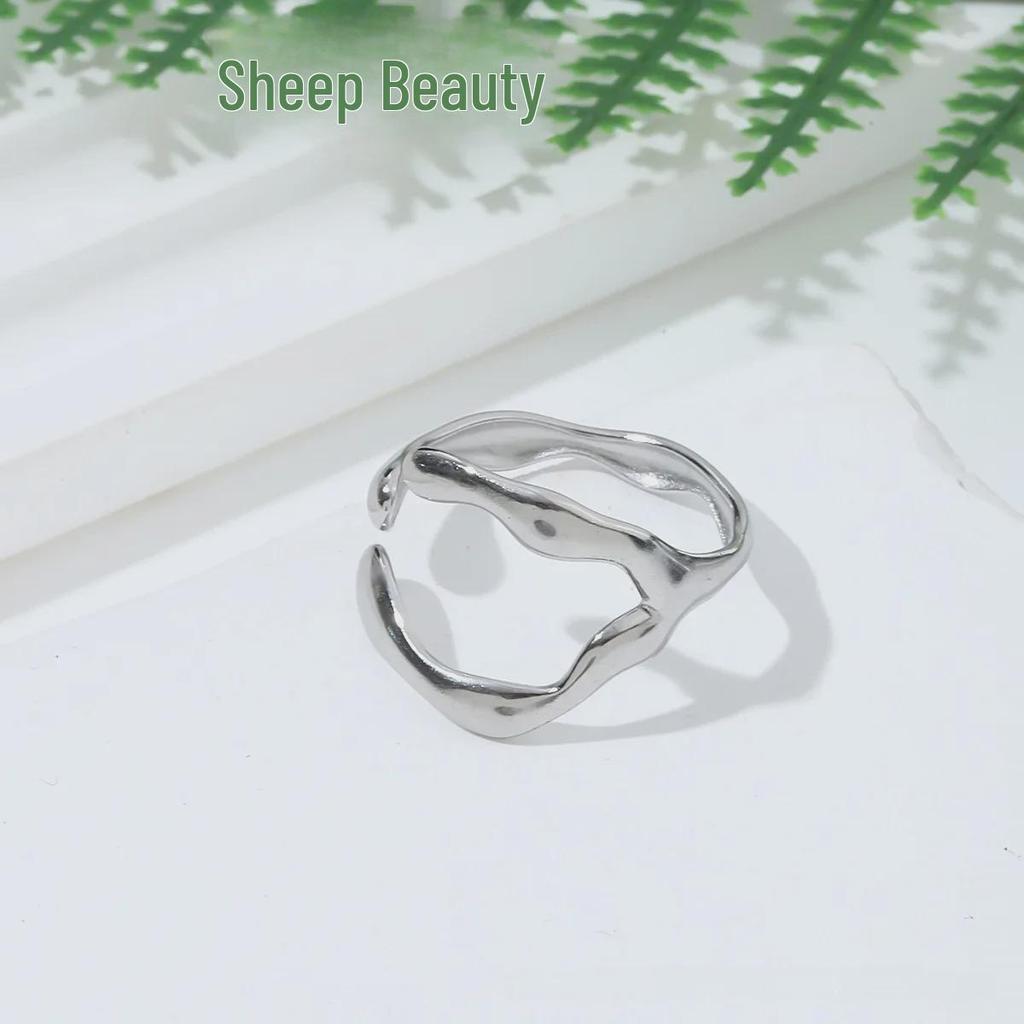 European & American Style Titanium Steel Open Ring - Fashionable, Versatile Jewelry for Women