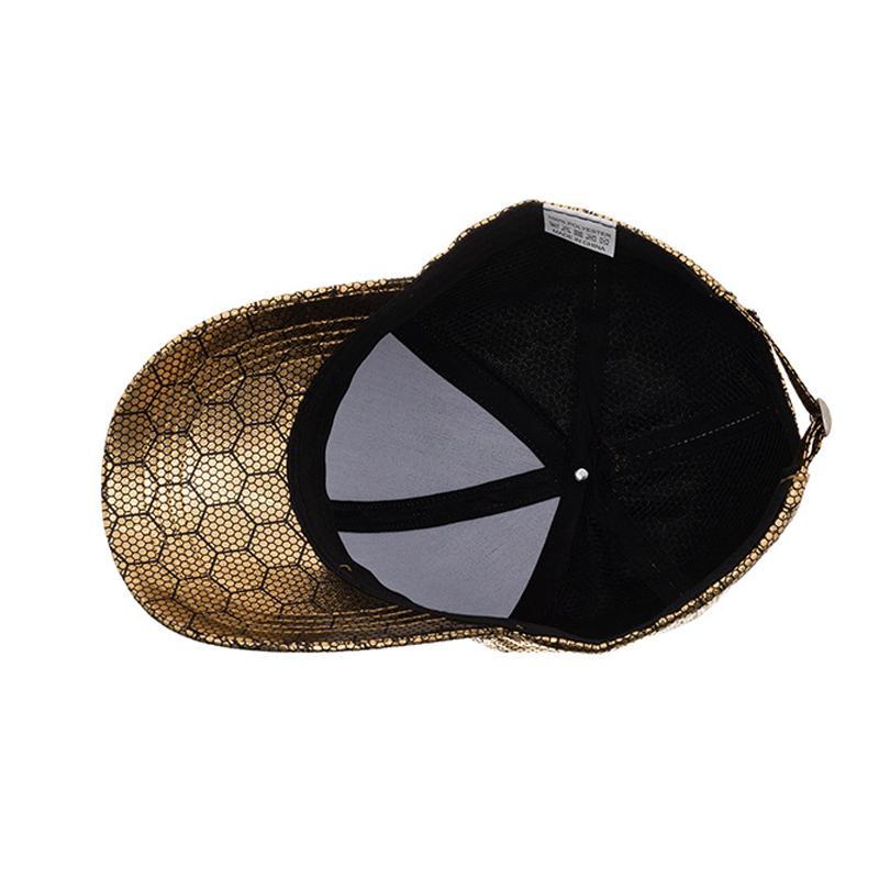 Spring Autumn Hexagon Gold Silver Baseball Cap Male Outdoor Sunscreen Sun Cap Female Ponytail Panama Cap Visor Hats Snapback Hat