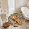 Vintage Pattern Animals,Round Area Rug,Carpet Rug for Living Room Bedroom Sofa Playroom Decor,Non-slip Floor Mat