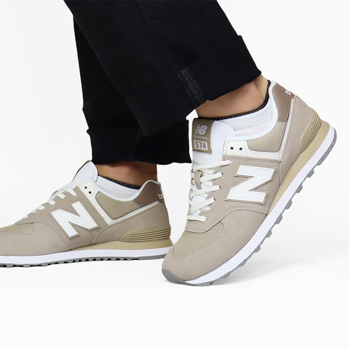 New Balance U574 ESF Beige Unisex Size Sneakers, 27.0cm (Used)