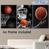 Juego de 3 piezas de decoración de lienzo sin marco de temática moderna de baloncesto, pinturas para colgar para sala de estar, dormitorio, estudio, fa deportiva