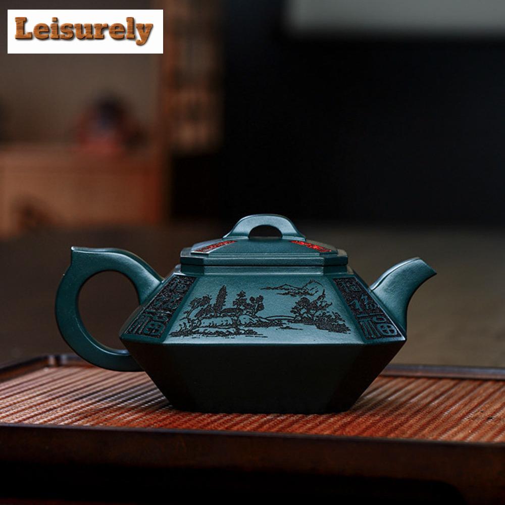 280ml High Grade Yixing Purple Clay Tea Master Handmate 9 Hole Filter Kettle Chinese Raw Or Green Mud Zisha Kung Fu Tea Set Gift