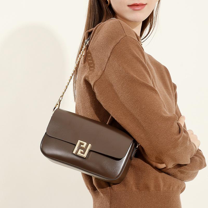 Leather High-grade Small Bag Spring Female Bag Popular Cross-body Bag Temperament Small Square Bag