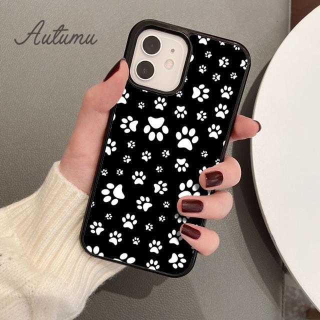 Cat Paw Print Art Phone Case for iPhone 11 12 13 14 Pro Max Mini X XR XS SE 2020 6S 7 8 Plus Samsung Galaxy S21 S22 Cover Shell